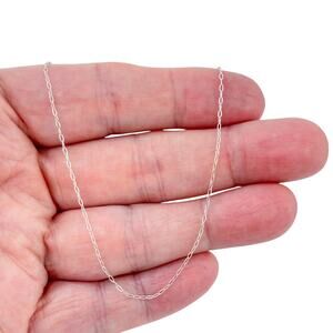 Vintage Sterling Silver 925 Cable Link Chain Necklace 17"